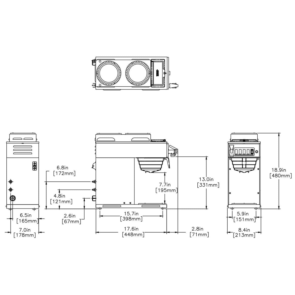 BUNN - CWTF15-3 Automatic Commercial Coffee Brewer (Pre-Owned) - Café Liégeois Canada Inc.