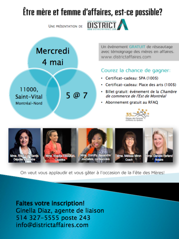 Mothers and businesswomen at CJE Bourassa-Sauvé!