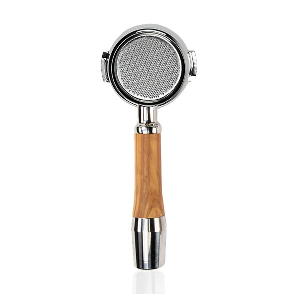 ECM - Premium Stainless Steel Olive Wood Portafilter - 58mm - Bottomless