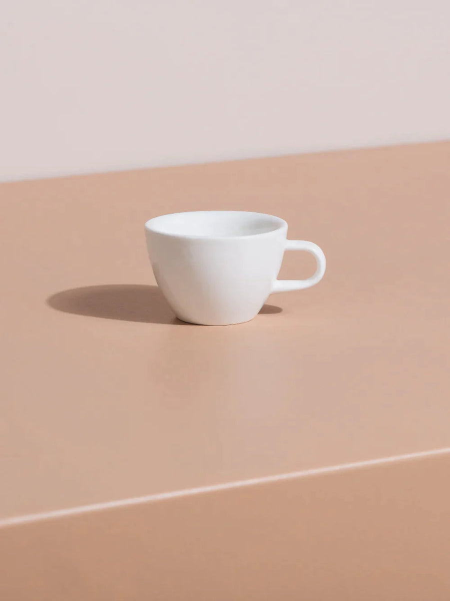 Mea-Living Tasse à Expresso En Faïence Cœur Blanc Polaire 150ml - Artisanale Et Élégante