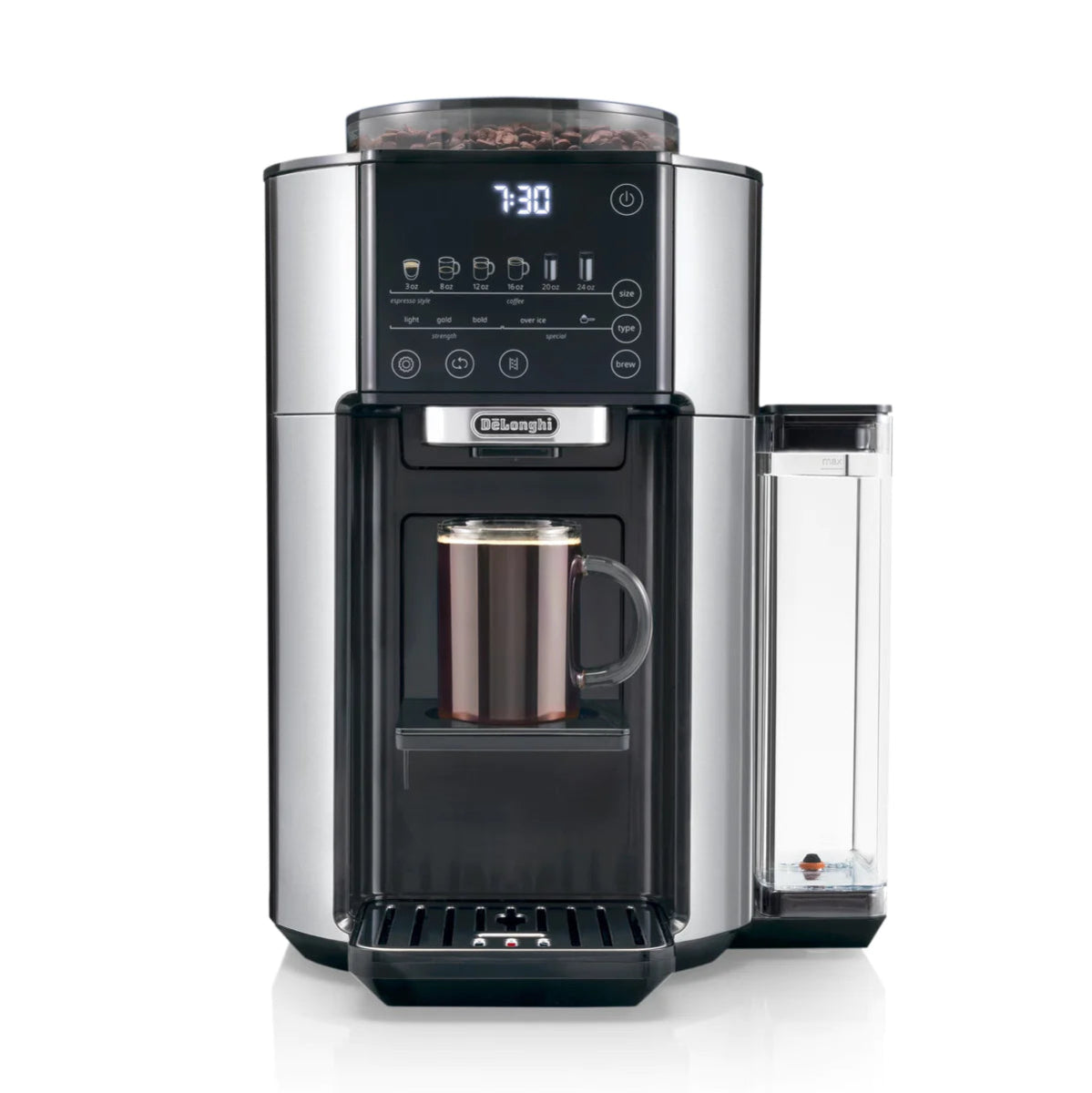 Delonghi - TrueBrew Drip Coffee Maker - Stainless/Black - Café Liégeois