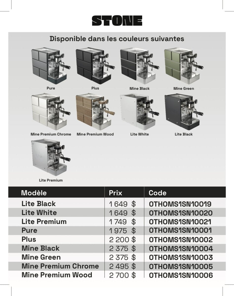 Stone - Espresso Machine - Mine Premium Chrome (OPEN BOX) - Café Liégeois