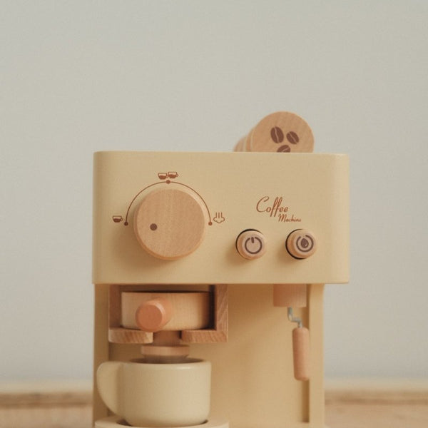 Machine à Café Jouet En Bois Pour Enfants - Avec Moulin, Tasses Et Accessoires, Jeu D'imitation éducatif Dès 3 Ans
