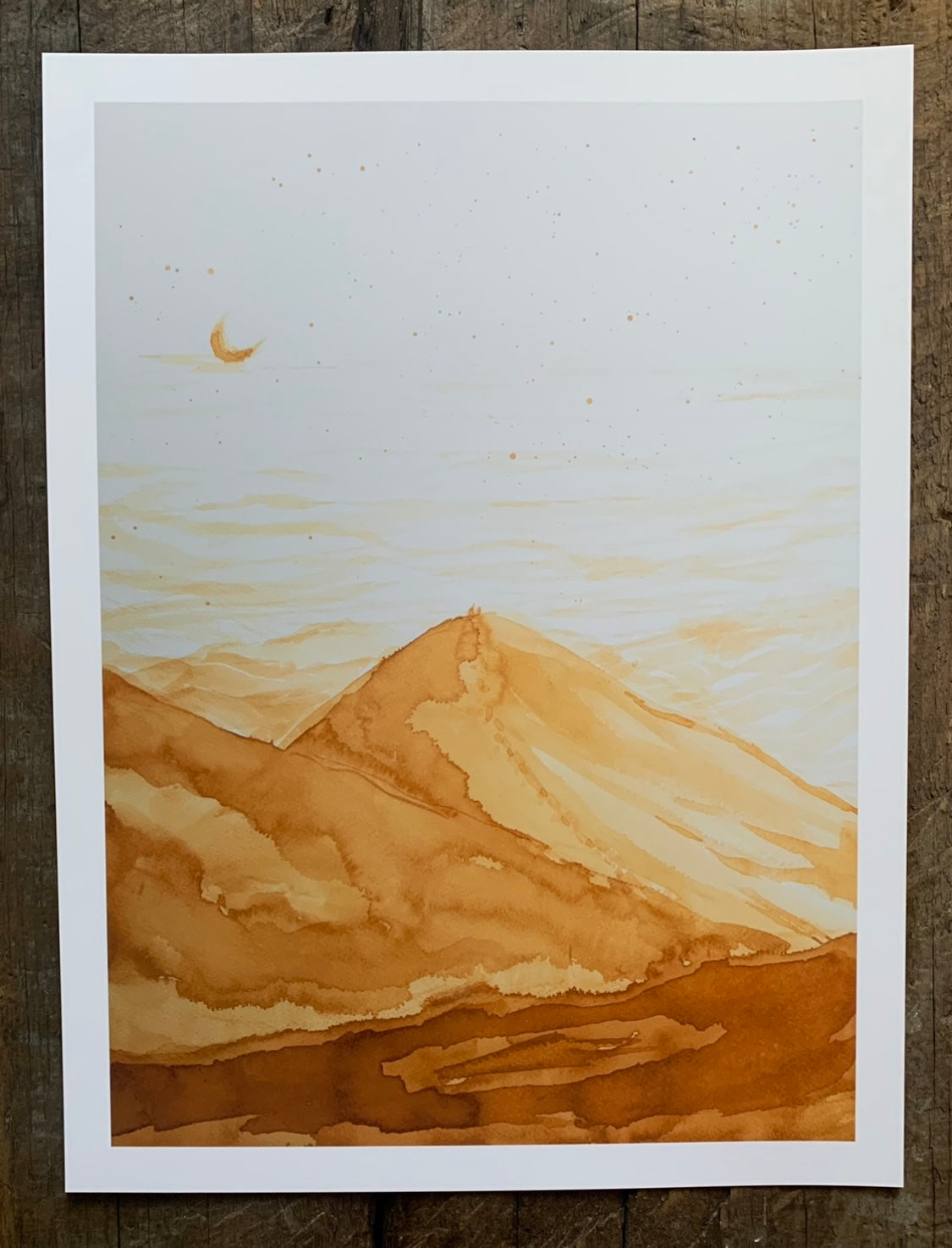 Moonlight meeting beyond the dunes / Coffee Print